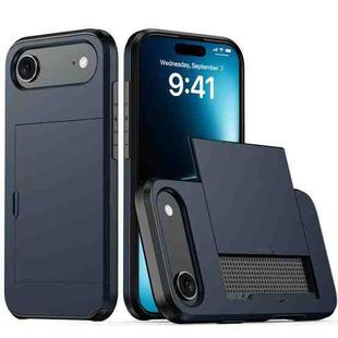 For iPhone 17 Air Shockproof Armor Phone Case with Card Slot(Blue)