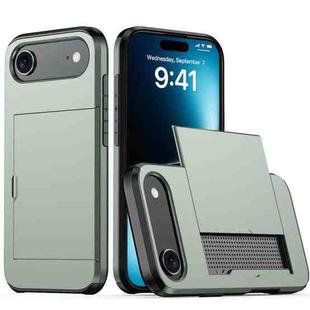 For iPhone 17 Air Shockproof Armor Phone Case with Card Slot(Dark Green)