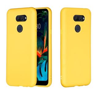 For LG K40S Pure Color Liquid Silicone Shockproof Full Coverage Protective Case(Yellow)