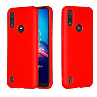 For Motorola Moto E6s (2020) Pure Color Liquid Silicone Shockproof Full Coverage Protective Case(Red)