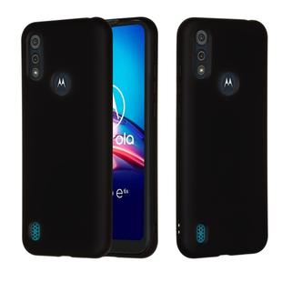 For Motorola Moto E6s (2020) Pure Color Liquid Silicone Shockproof Full Coverage Protective Case(Black)