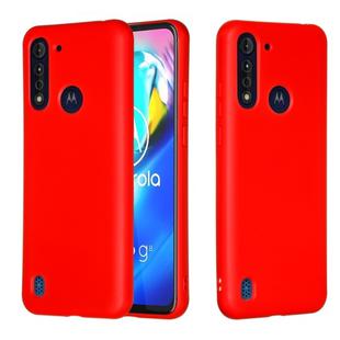 For Motorola Moto G8 Power Pure Color Liquid Silicone Shockproof Full Coverage Protective Case(Red)