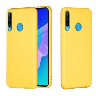 For Huawei Y7p / P40 Lite E Pure Color Liquid Silicone Shockproof Full Coverage Protective Case(Yellow)
