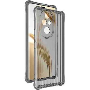 For Honor 200 Pro IMAK Corrugated Texture Airbag TPU Phone Case(Transparent Black)