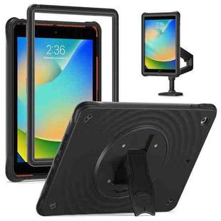 For iPad 10.2 2021 / 2020 / 2019 Holder Silicone Hybrid PC Tablet Case(Black)