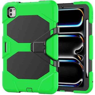 For iPad Pro 11 2024 Colorful Silicone Heavy Duty Hybrid PC Tablet Case(Green)