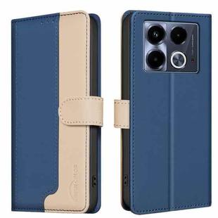 For Infinix Note 40 4G Color Matching RFID Anti-theft Leather Phone Case(Blue)
