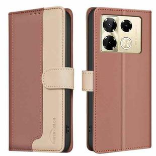 For Infinix Note 40 Pro 5G / 4G / 40 Pro+ Color Matching RFID Anti-theft Leather Phone Case(Brown)