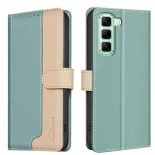 For Infinix Hot 50 5G Color Matching RFID Anti-theft Leather Phone Case(Green)