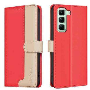 For Infinix Hot 50 5G Color Matching RFID Anti-theft Leather Phone Case(Red)