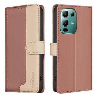 For Infinix Note 50X 5G Color Matching RFID Anti-theft Leather Phone Case(Brown)