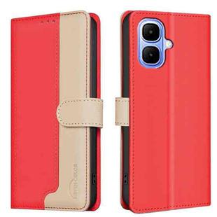 For Infinix Smart 10 4G Color Matching RFID Anti-theft Leather Phone Case(Red)