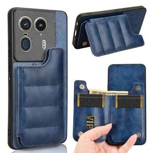 For Motorola Edge 50 Ultra / X50 Ultra Cow Pattern Sewing Card Bag Phone Case(Blue)