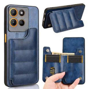 For Motorola Moto G15 / G15 Power Cow Pattern Sewing Card Bag Phone Case(Blue)