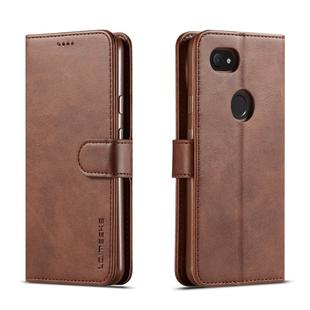 For Google Pixel 3a XL LC.IMEEKE Calf Texture Horizontal Flip Leather Case, with Holder & Card Slots & Wallet(Brown)