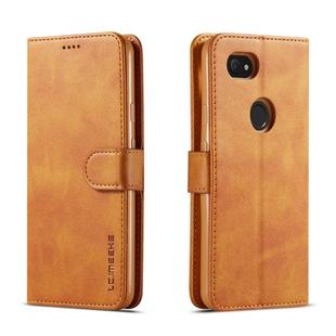 For Google Pixel 3a XL LC.IMEEKE Calf Texture Horizontal Flip Leather Case, with Holder & Card Slots & Wallet(Yellow)