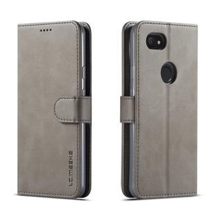 For Google Pixel 3a XL LC.IMEEKE Calf Texture Horizontal Flip Leather Case, with Holder & Card Slots & Wallet(Grey)
