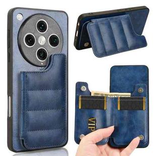 For OPPO Find X8 Pro Cow Pattern Sewing Card Bag Phone Case(Blue)