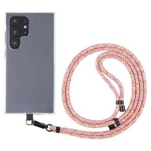 6mm Black Buckle Adjustable Mobile Phone Anti-lost Long Lanyard(Red Rainbow)