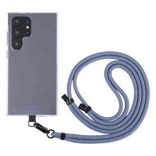 6mm Black Buckle Adjustable Mobile Phone Anti-lost Long Lanyard(Grey Blue)
