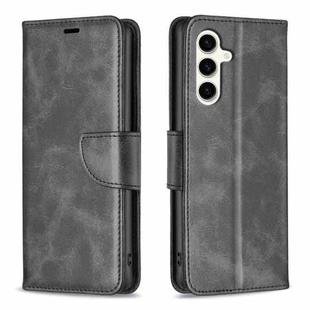 For Samsung Galaxy S24 FE 5G Lambskin Texture Pure Color Flip Leather Phone Case(Black)