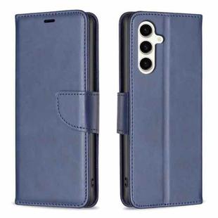 For Samsung Galaxy S24 FE 5G Lambskin Texture Pure Color Flip Leather Phone Case(Blue)