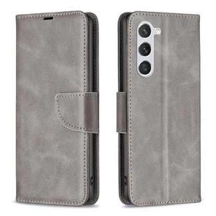 For Samsung Galaxy S25 5G Lambskin Texture Pure Color Flip Leather Phone Case(Grey)