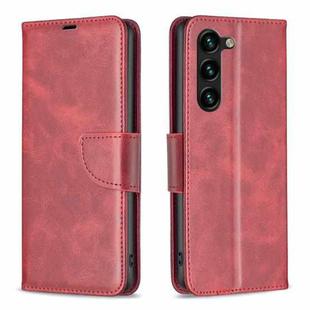 For Samsung Galaxy S25+ 5G Lambskin Texture Pure Color Flip Leather Phone Case(Red)