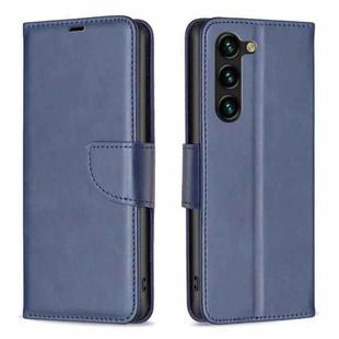 For Samsung Galaxy S25+ 5G Lambskin Texture Pure Color Flip Leather Phone Case(Blue)