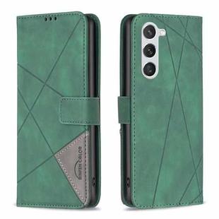 For Samsung Galaxy S25 5G Magnetic Buckle Rhombus Texture Leather Phone Case(Green)