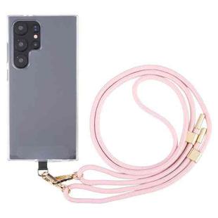 6mm Dual Buckle Adjustable Mobile Phone Anti-lost Long Lanyard(Pink)