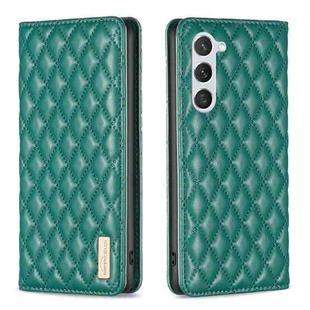 For Samsung Galaxy S25 5G Diamond Lattice Magnetic Leather Flip Phone Case(Green)