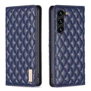 For Samsung Galaxy S25+ 5G Diamond Lattice Magnetic Leather Flip Phone Case(Blue)