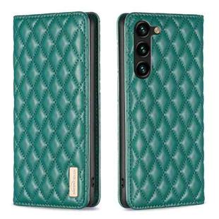For Samsung Galaxy S25+ 5G Diamond Lattice Magnetic Leather Flip Phone Case(Green)