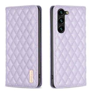 For Samsung Galaxy S25+ 5G Diamond Lattice Magnetic Leather Flip Phone Case(Purple)