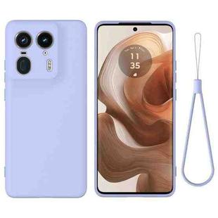 For Motorola Moto X50 Ultra Solid Color Liquid Silicone Dropproof Full Coverage Phone Case(Purple)