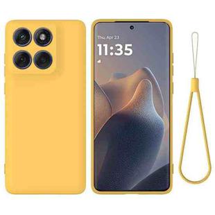 For Motorola Edge 60 Fusion Solid Color Liquid Silicone Dropproof Full Coverage Phone Case(Yellow)