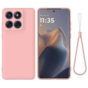 For Motorola Edge 60 Fusion Solid Color Liquid Silicone Dropproof Full Coverage Phone Case(Pink)