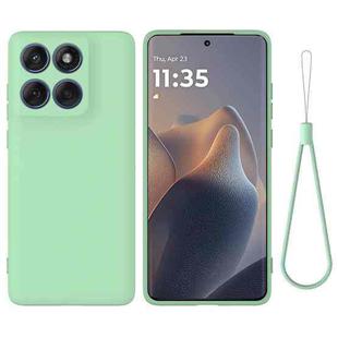 For Motorola Edge 60 Pro Solid Color Liquid Silicone Dropproof Full Coverage Phone Case(Green)
