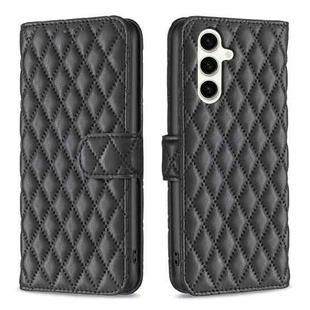 For Samsung Galaxy S24 FE 5G Diamond Lattice Wallet Flip Leather Phone Case(Black)