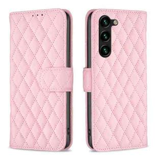 For Samsung Galaxy S25+ 5G Diamond Lattice Wallet Flip Leather Phone Case(Pink)