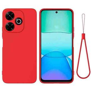 For Xiaomi Poco M6 4G Solid Color Liquid Silicone Dropproof Full Coverage Phone Case(Red)