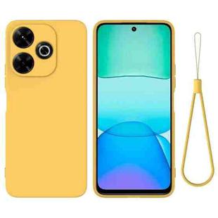 For Xiaomi Poco M6 4G Solid Color Liquid Silicone Dropproof Full Coverage Phone Case(Yellow)