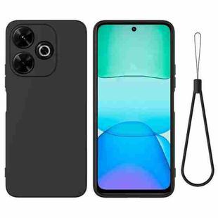 For Xiaomi Poco M6 4G Solid Color Liquid Silicone Dropproof Full Coverage Phone Case(Black)