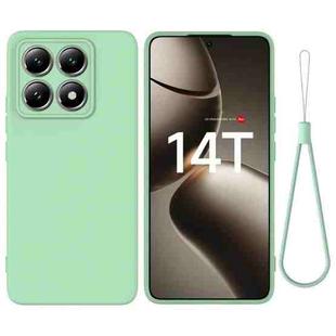 For Xiaomi 14T Solid Color Liquid Silicone Dropproof Full Coverage Phone Case(Green)