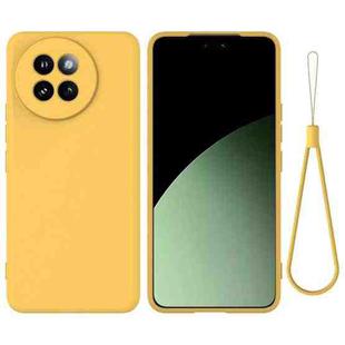 For Xiaomi 14 Civi / Civi 4 Pro Solid Color Liquid Silicone Dropproof Full Coverage Phone Case(Yellow)