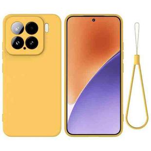 For Xiaomi 15 Solid Color Liquid Silicone Dropproof Full Coverage Phone Case(Yellow)