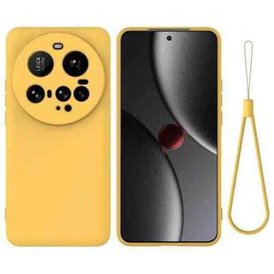 For Xiaomi 15 Ultra Solid Color Liquid Silicone Dropproof Full Coverage Phone Case(Yellow)