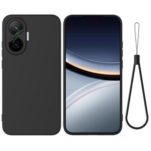 For Xiaomi Poco F7 / Redmi Turbo 4 Pro Solid Color Liquid Silicone Dropproof Full Coverage Phone Case(Black)