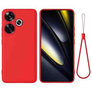 For Redmi Turbo 3 Solid Color Liquid Silicone Dropproof Full Coverage Phone Case(Red)